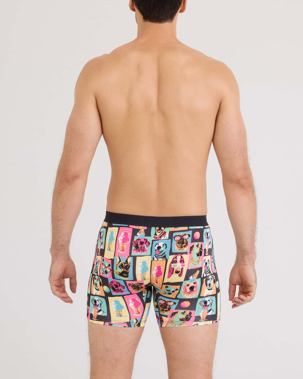 Saxx Vibe Xtra Soft Comfort Boxer Brief Fly - Summer Dogs Of Saxx Multi - back