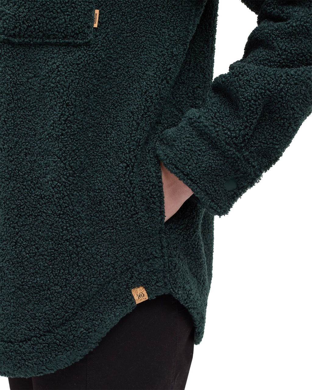 Tentree Women's Sunday Jacket - Dark Forest Green - pocket detail
