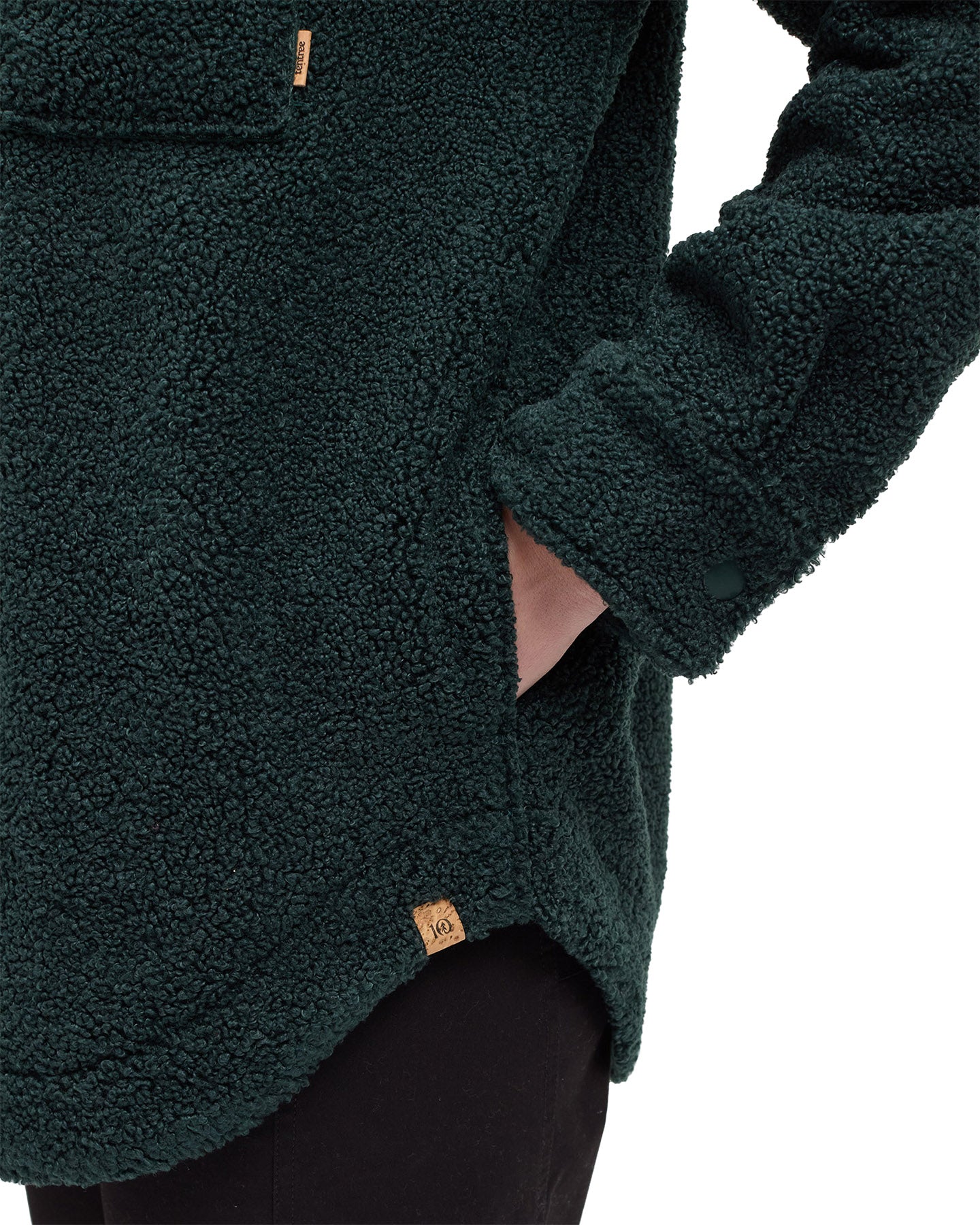 Tentree Women's Sunday Jacket - Dark Forest Green - pocket detail