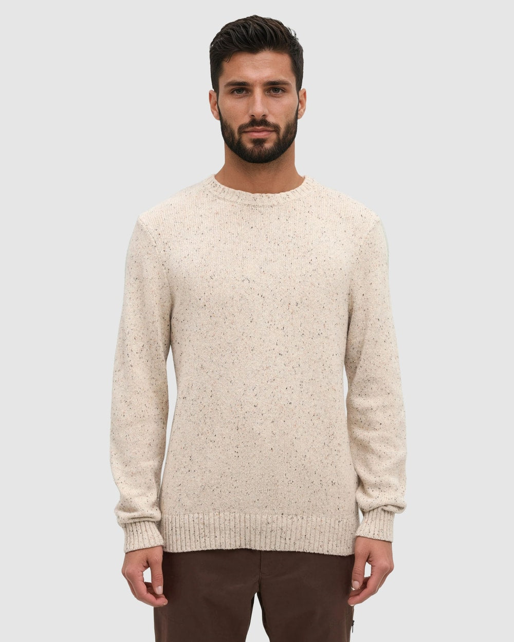 Tentree Rambler Fleck Sweater - PALE OAK HEATHER FLECK
