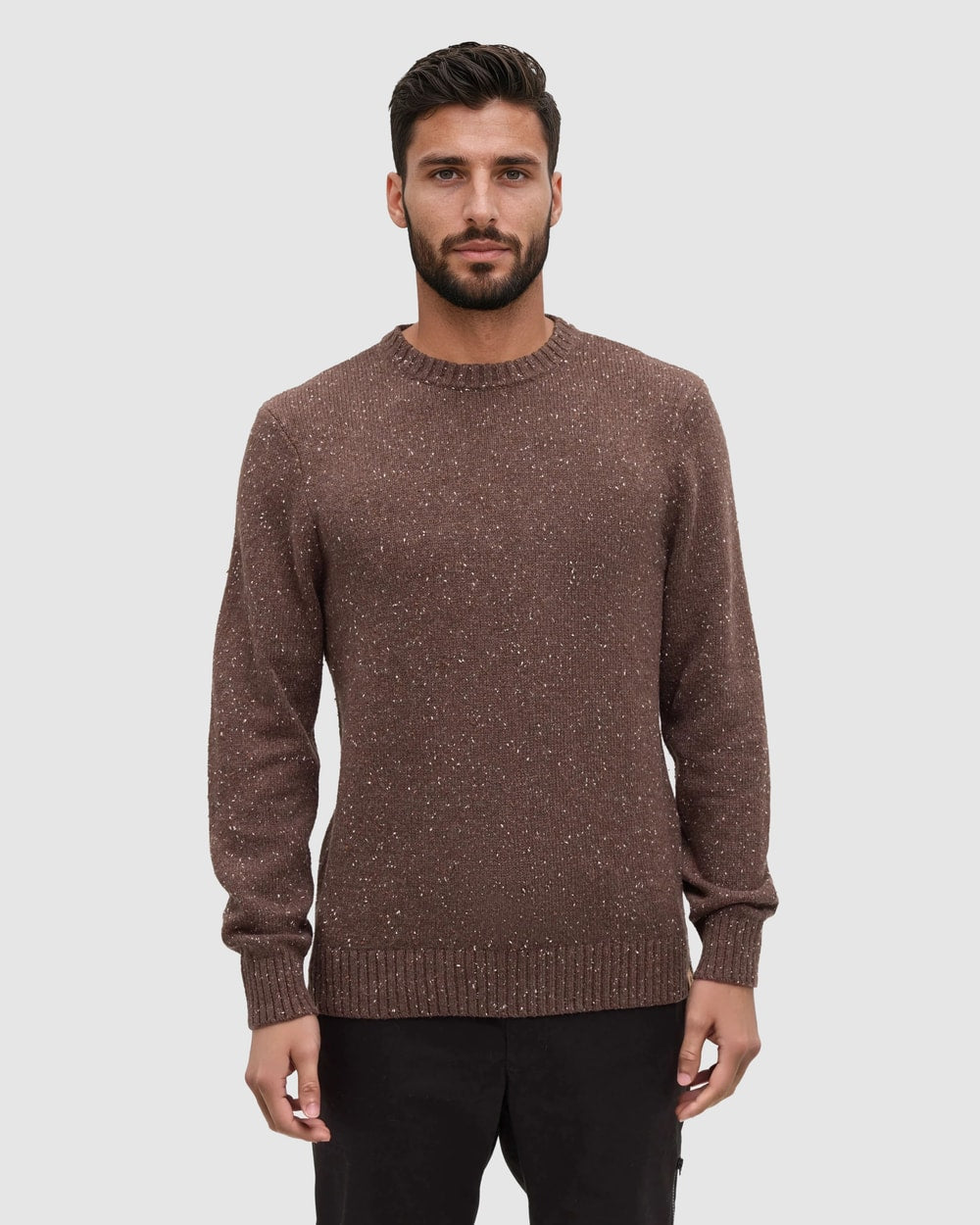 Tentree Rambler Fleck Sweater Cedar Bark - front alternate