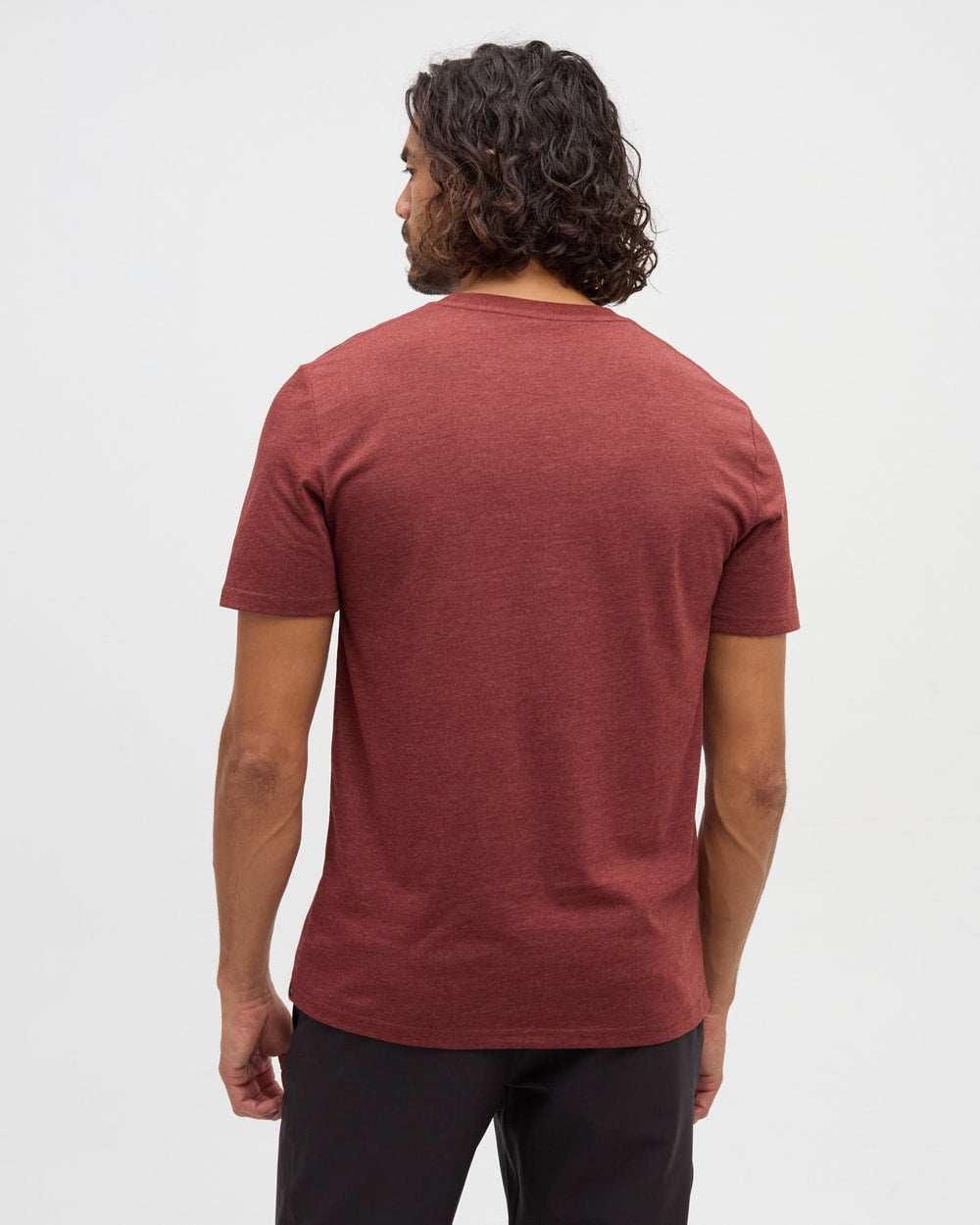 Tentree Sasquatch T-Shirt Cottage Red Heather Mountain Bike - back