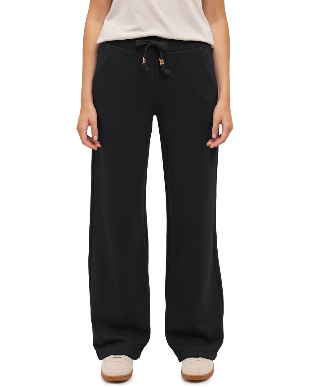 Tentree Women's Bamone Wide Leg Sweatpant - Meteorite Black - front