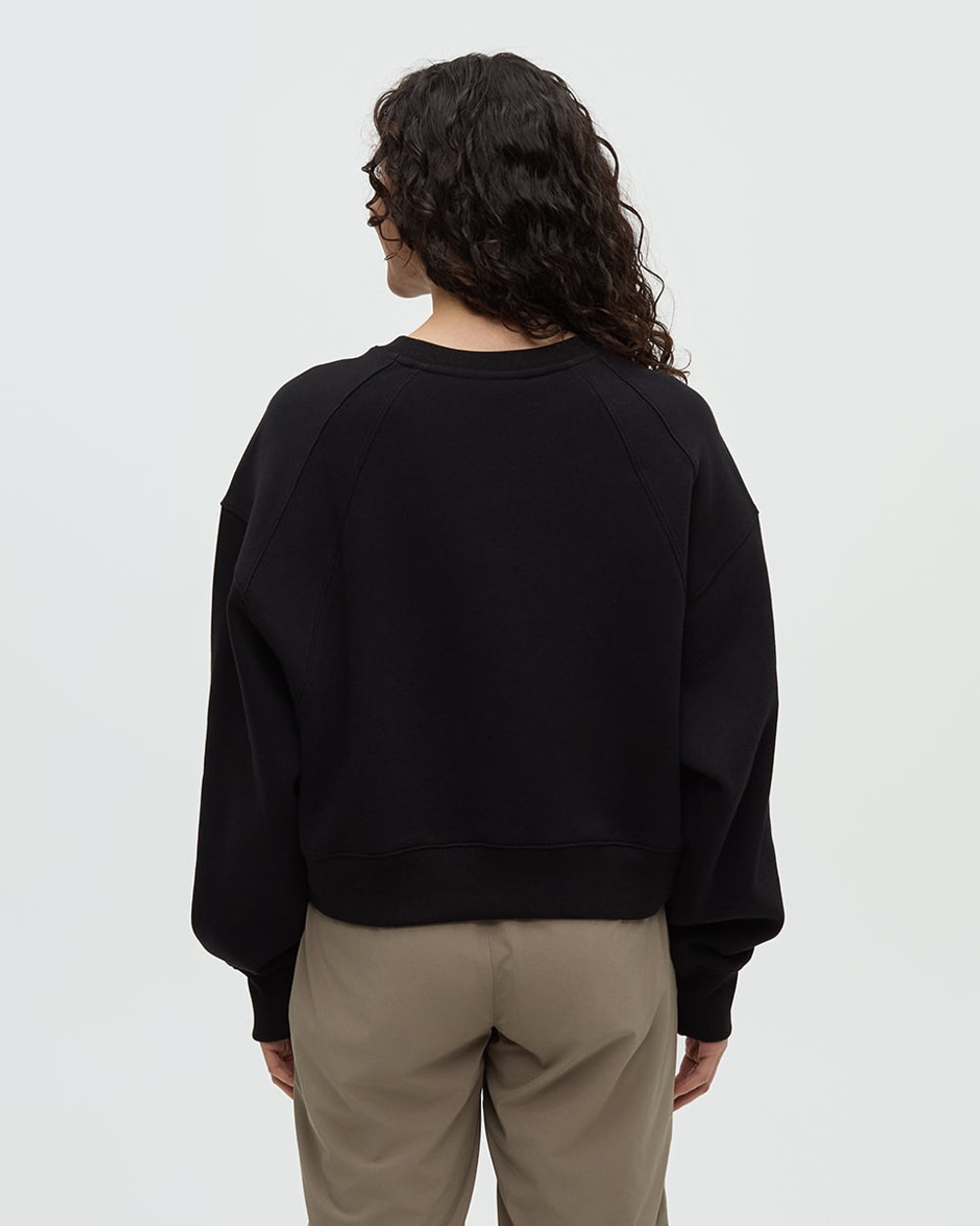 Tentree Bluffs Cropped Crew Meteorite Black - front