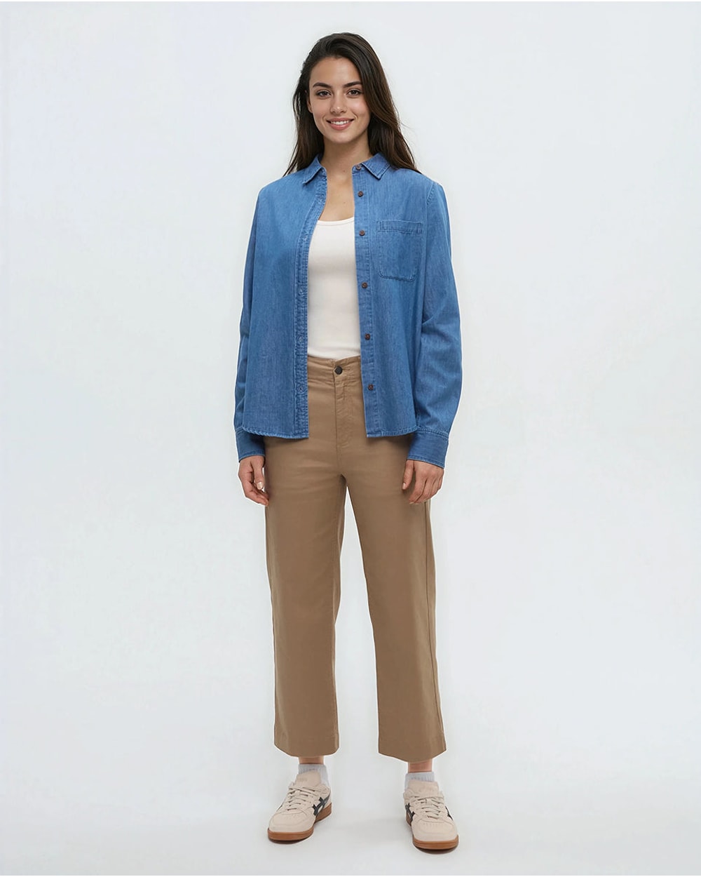 Tentree Women's Denim Sloan Shirt - MID WASH
