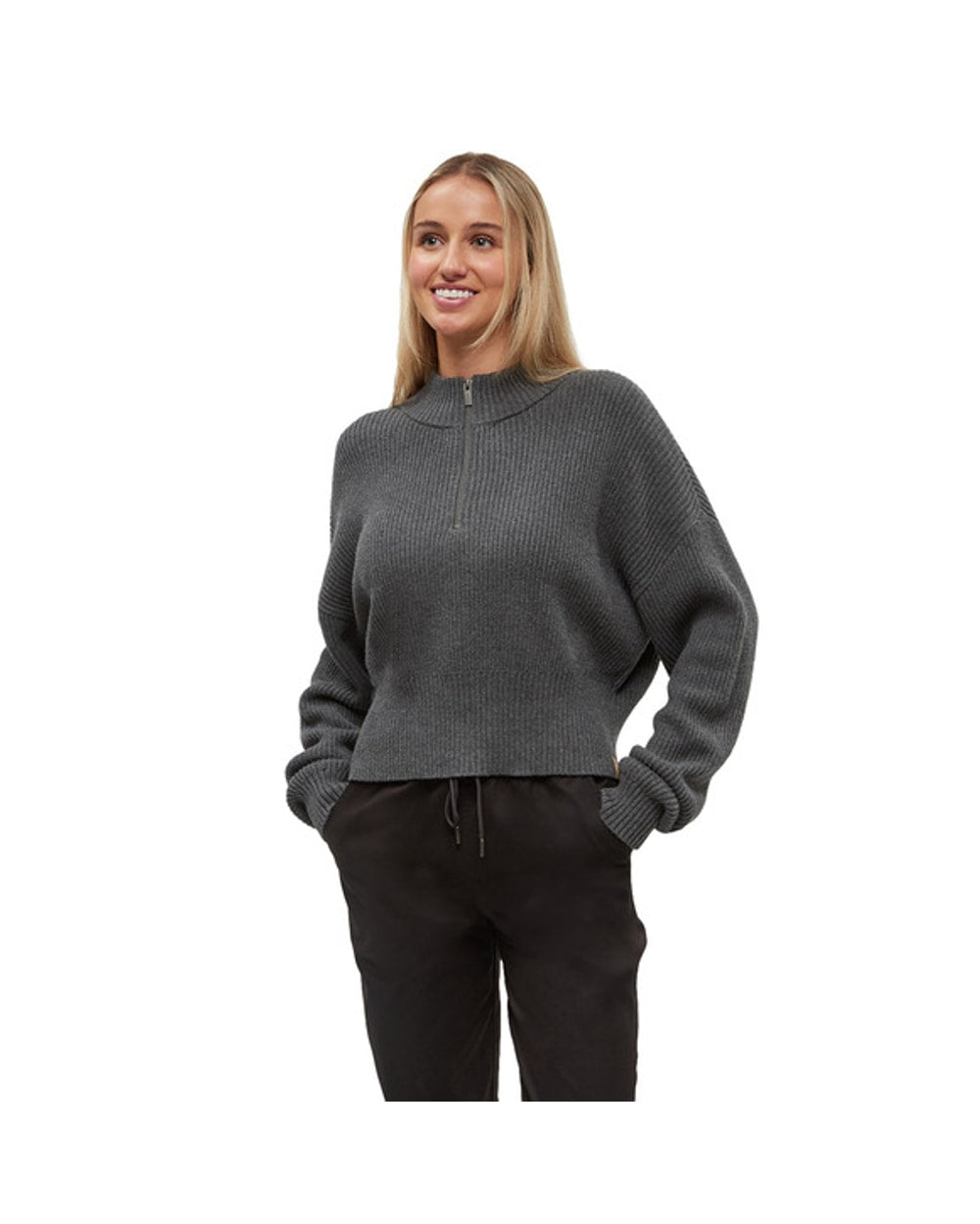 Tentree Women's Highline 1/4 Zip Mock Neck Sweater
