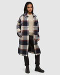 Tentree Women's Livingston Jacket - Midnight Blue Cabin Plaid, front