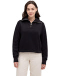 Tentree Women's Niagara Quarter Zip - Meteorite Black - front