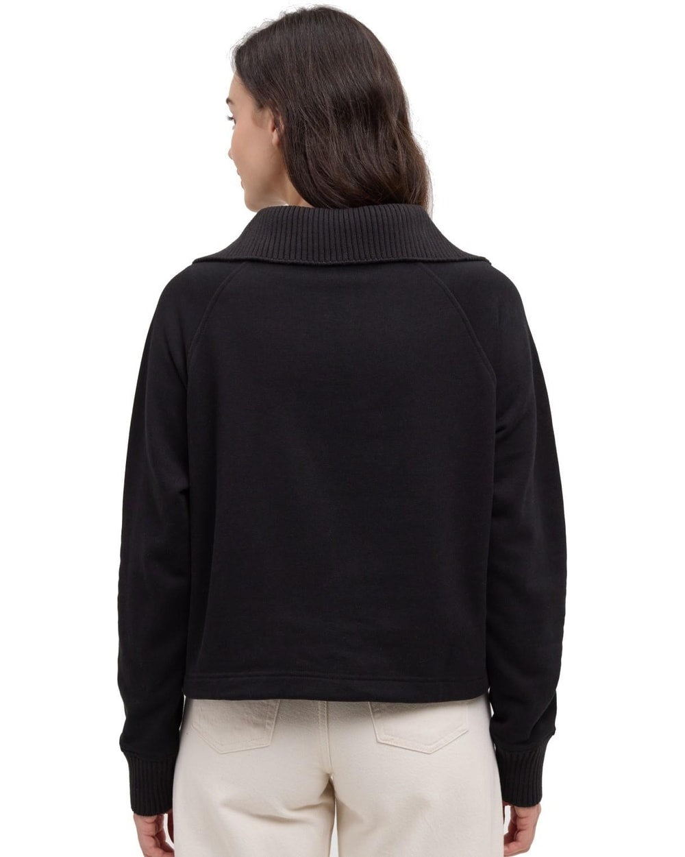 Tentree Women's Niagara Quarter Zip - Meteorite Black - back