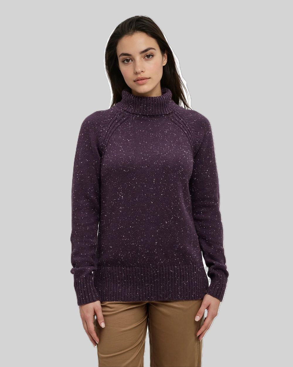 Tentree Women's Spokane Fleck Sweater - Plum Royale Fleck - front