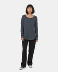 Tentree Women's Treewaffle Crew Longsleeve - Forest River Green - front