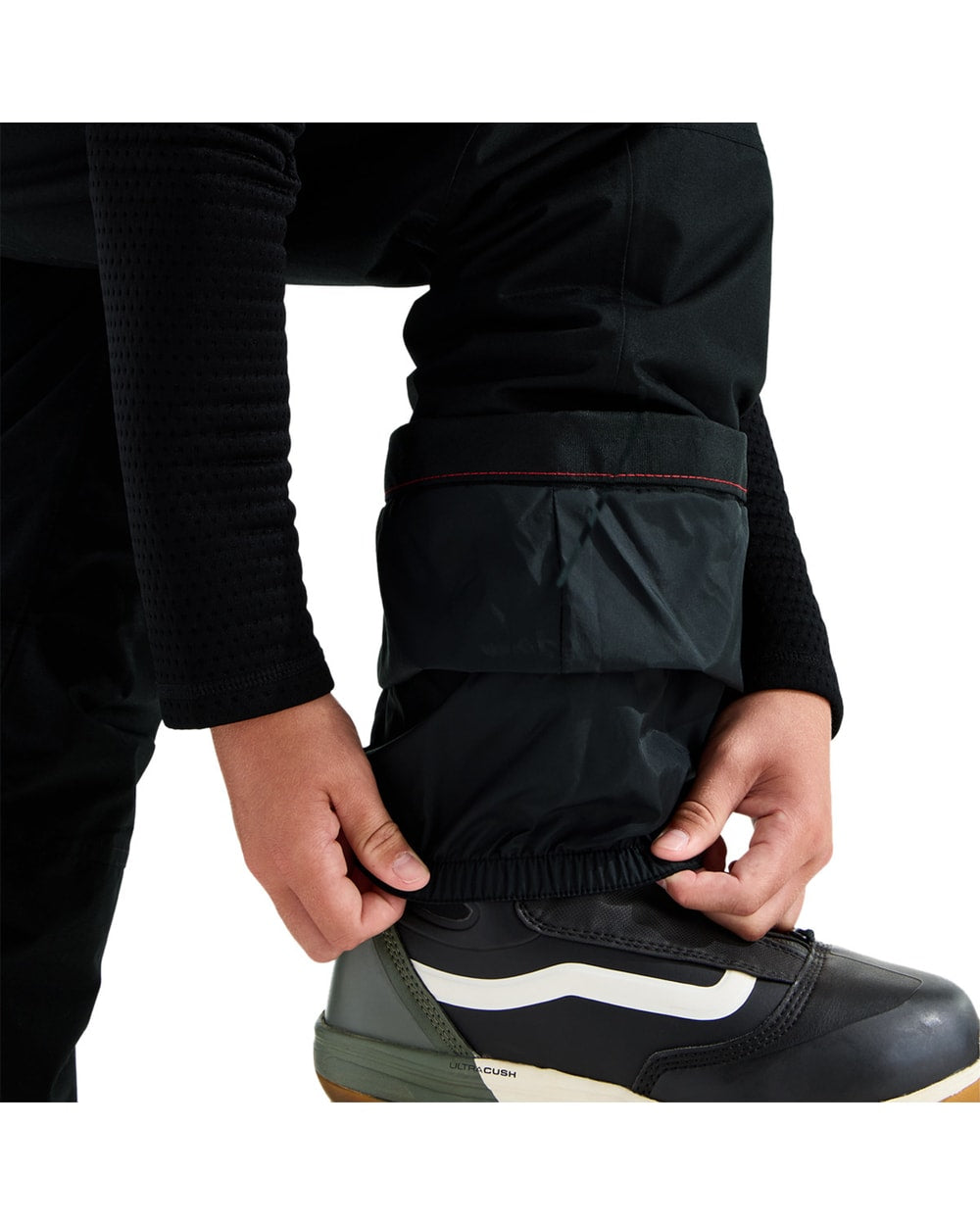 Teen Freedom Insulated Bibs, ankle gaiter and kickpatch detail