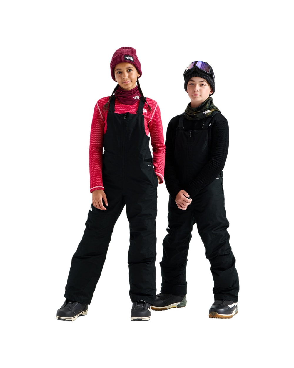 Teen Freedom Insulated Bibs in TNF Black, on-model