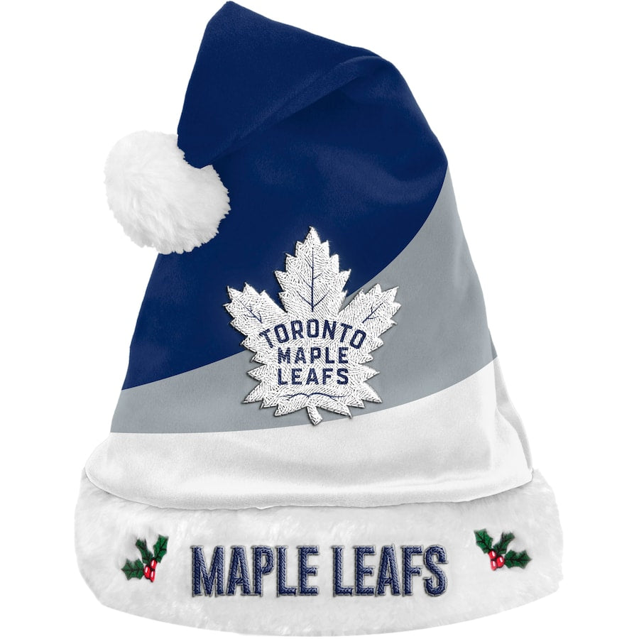 FOCO Toronto Maple Leafs NHL Colourblock Santa Hat - front