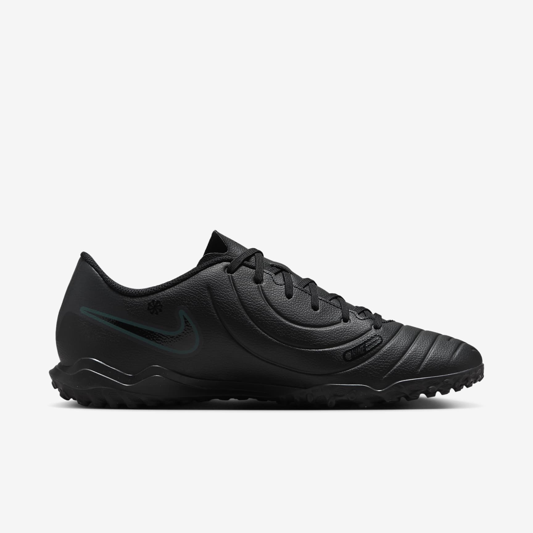 Nike Tiempo Legend 10 Club Turf Soccer Shoes - Black/Deep Jungle/Black - view 3