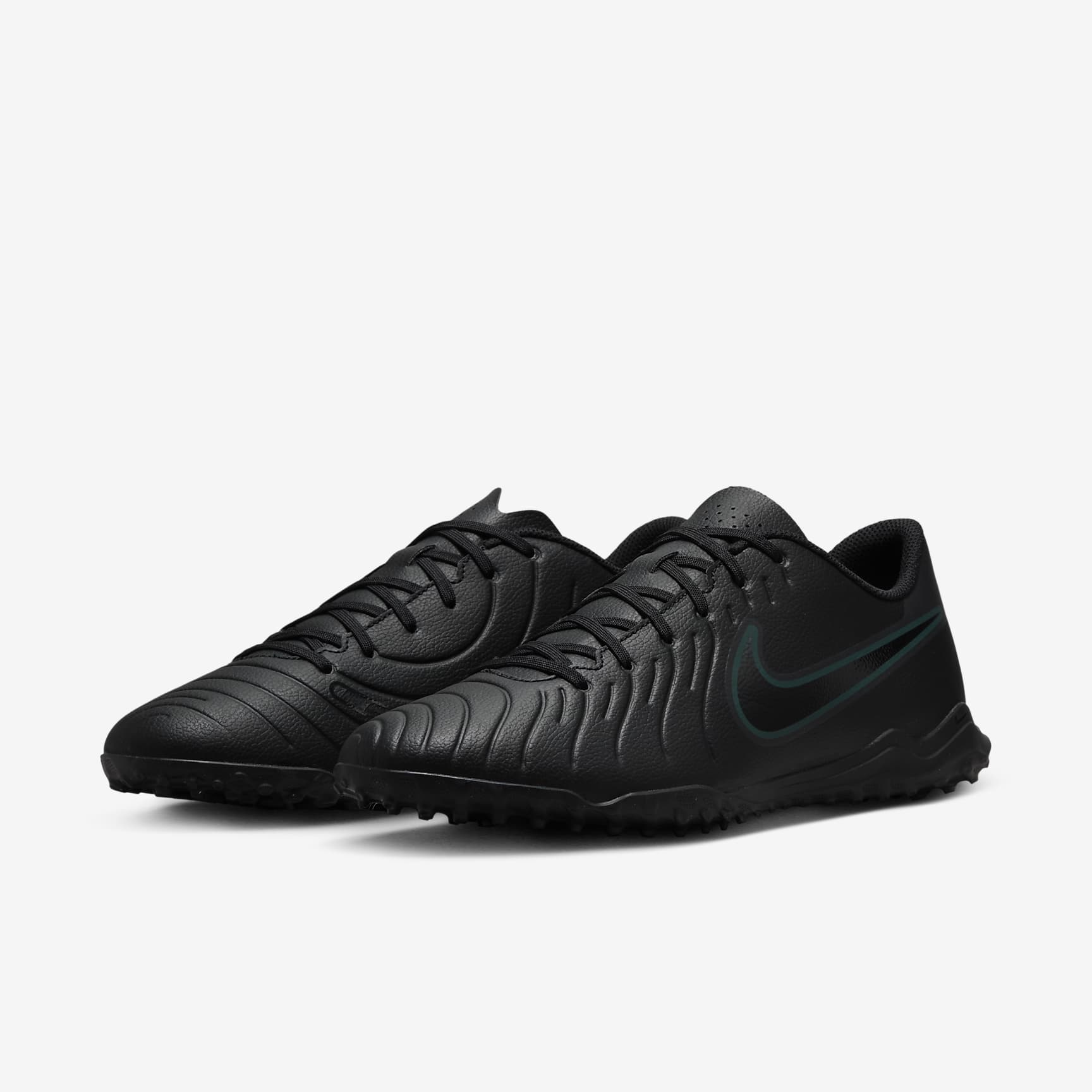 Nike Tiempo Legend 10 Club Turf Soccer Shoes - Black/Deep Jungle/Black - view 5
