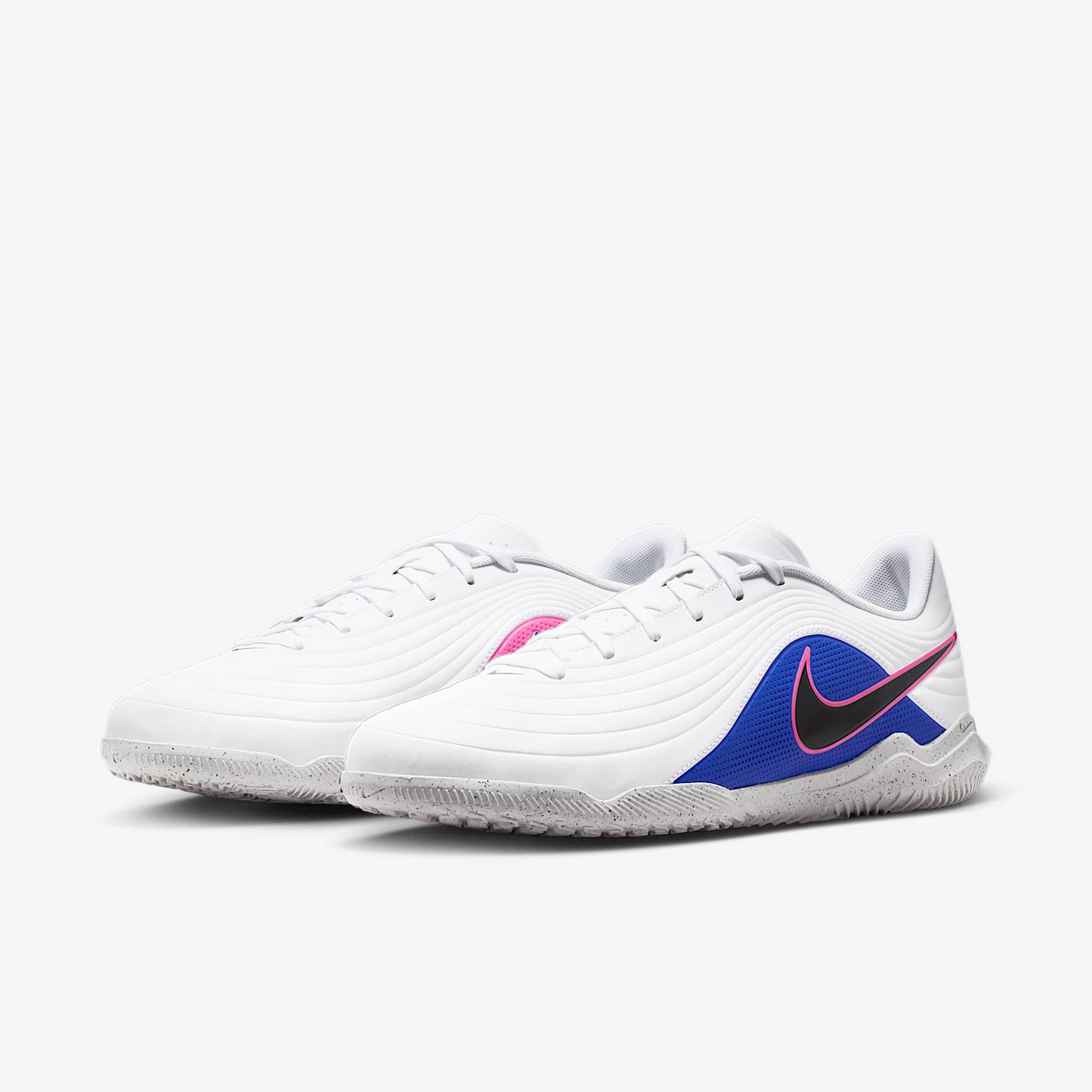 Nike Tiempo Maestro Club Indoor/Court Low-Top Soccer Shoes - White/Racer Blue/Pink Blast/Black - view 5