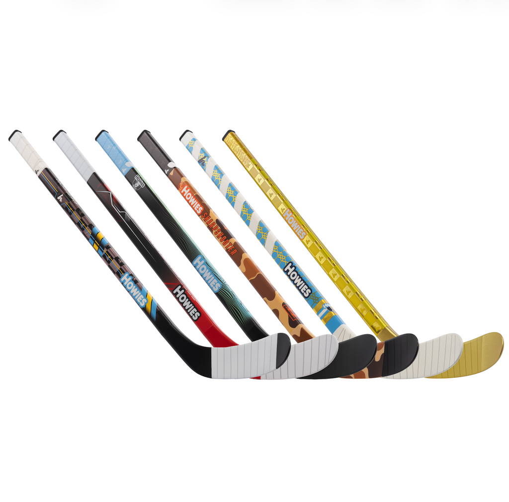 Howies TJ Twigs Mini Stick collection - six mini hockey sticks fanned out