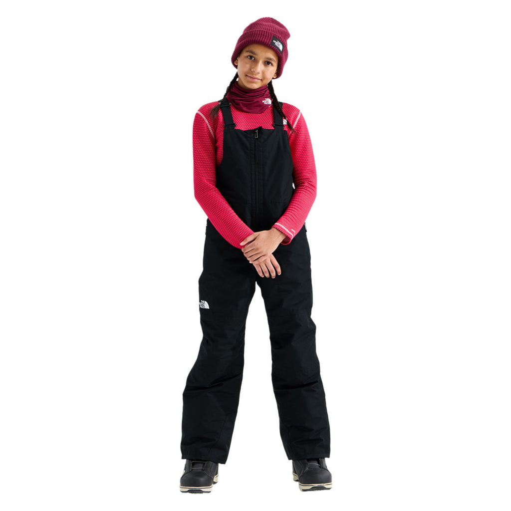 Teen Freedom Insulated Bibs in TNF Black, on-model front