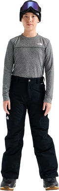 The North Face Boys' Freedom Insulated Pant in TNF Black, front on model