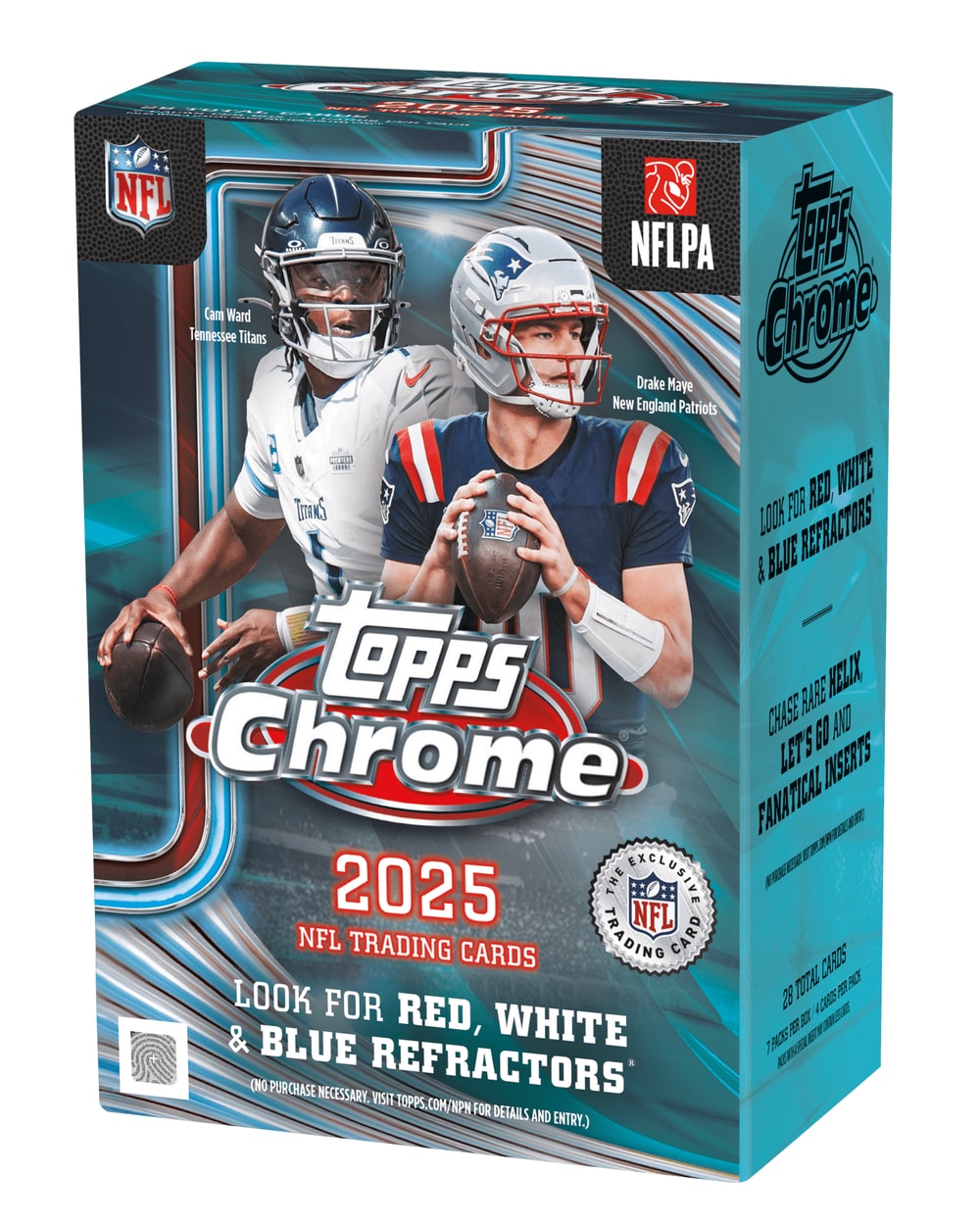 Topps 2025 Chrome Football Value Box - Box, front view