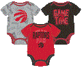 Outerstuff Toronto Raptors Infant Game Time 3-Piece Creeper Set
