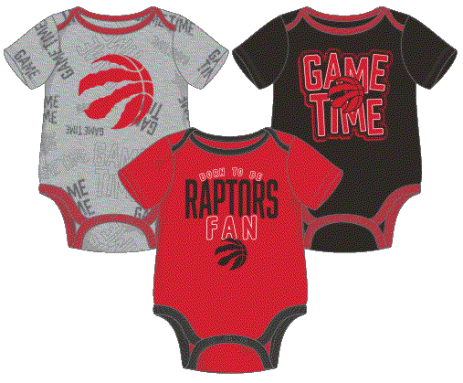 Outerstuff Toronto Raptors Infant Game Time 3-Piece Creeper Set