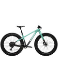 Trek Farley 5 fat bike, Satin Blue Sage to Lithium Grey Fade, drive side