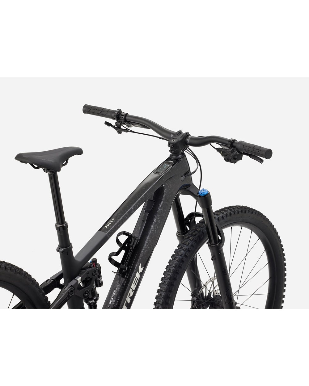 Trek Fuel+ EX 9.7 Gen 2 Electric Mountain Bike - Carbon Smoke, cockpit detail