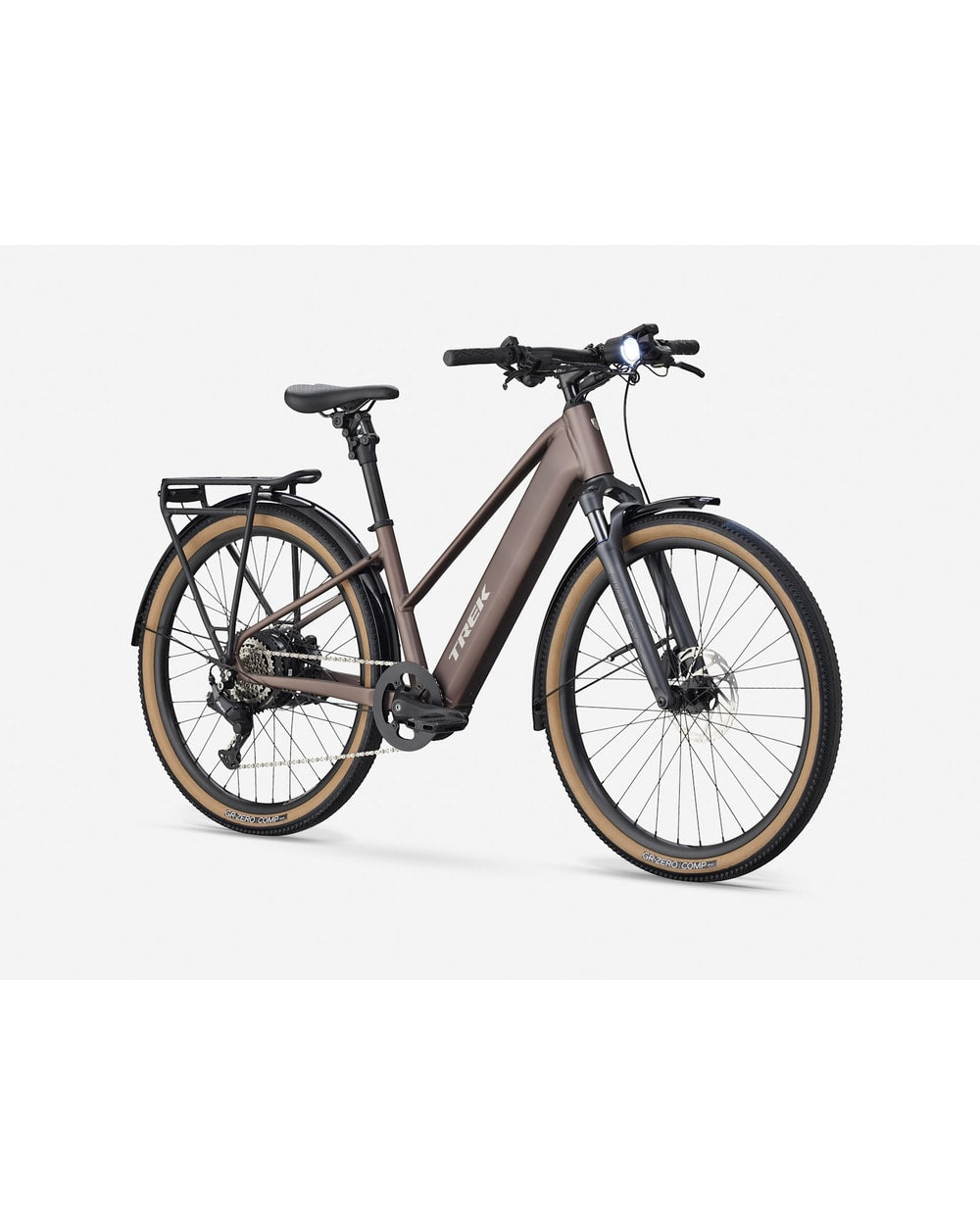 Trek FX+ 2 Midstep Throttle Electric Bike - Bronze Age, front
