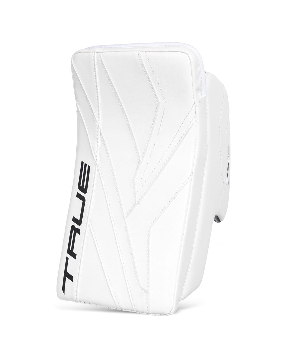 True Catalyst 7X6 Senior Goalie Blocker White/White - front board face