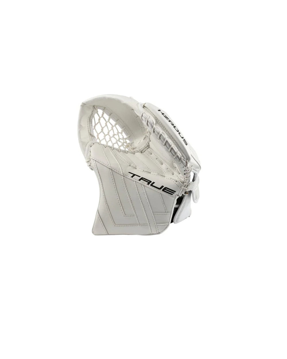 True HZRDUS 7X4 Senior Goalie Catcher - White/White - front