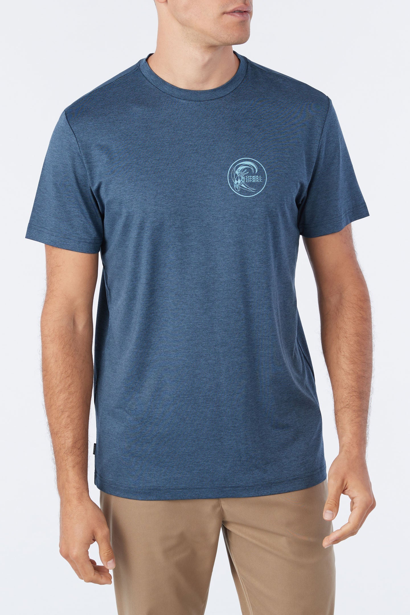 O'Neill TRVLR UPF Staple Short Sleeve Tee - Heather Navy - front