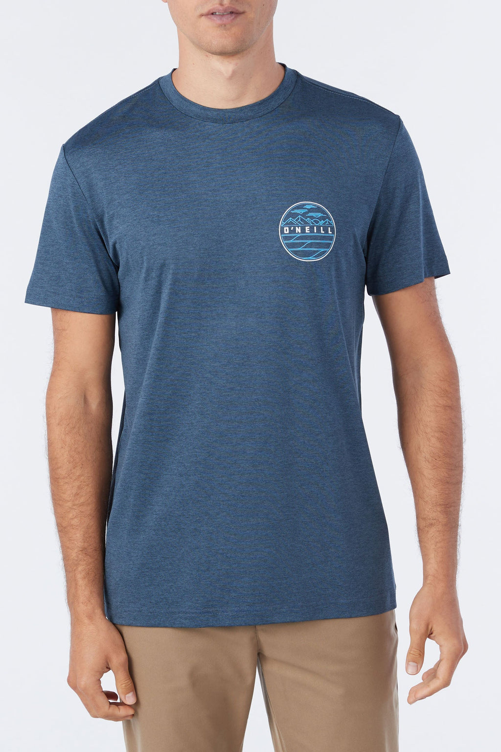 O'Neill Traveler UPF Tee in Heather Navy - front