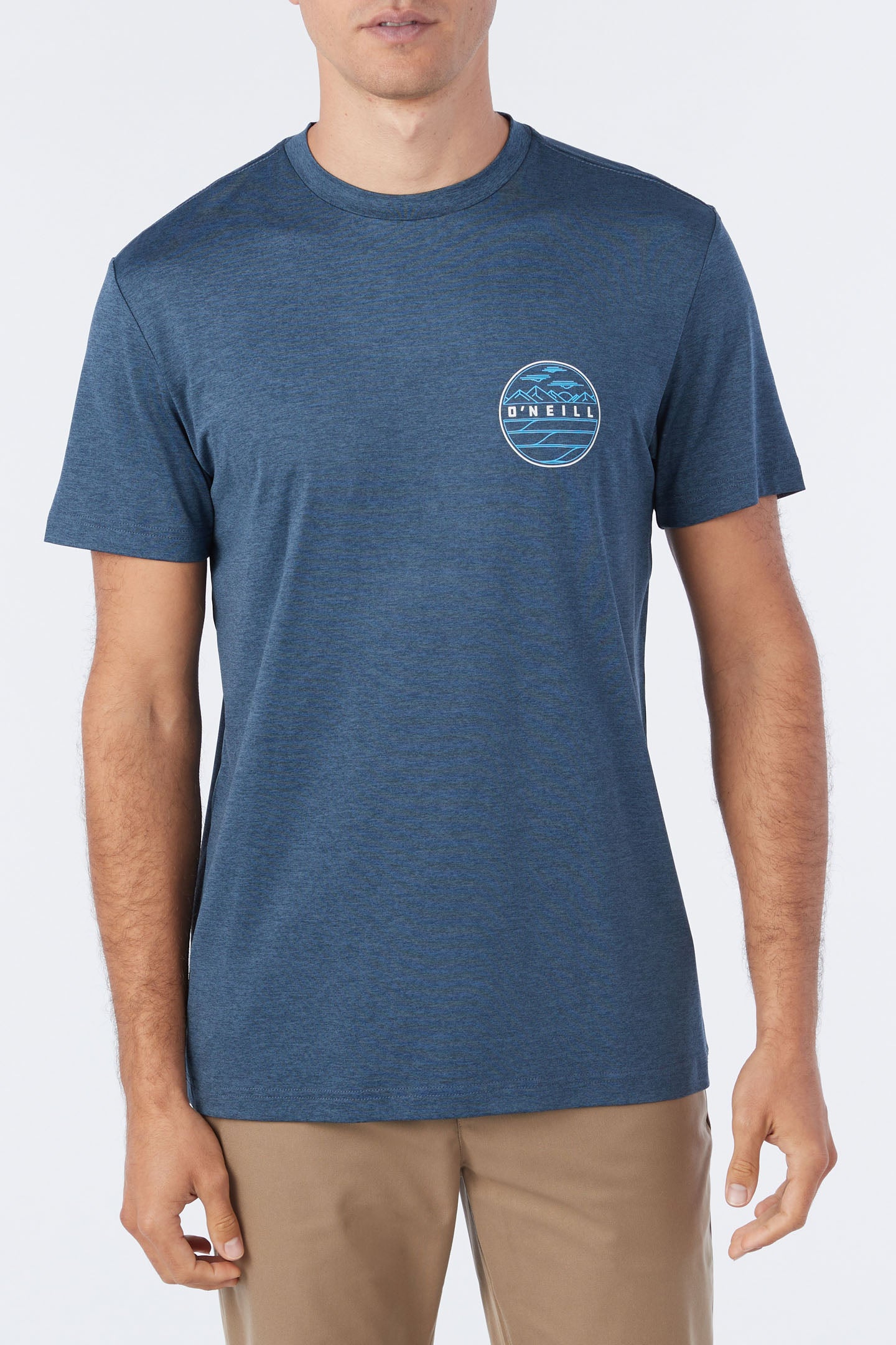 O'Neill Traveler UPF Tee in Heather Navy - front