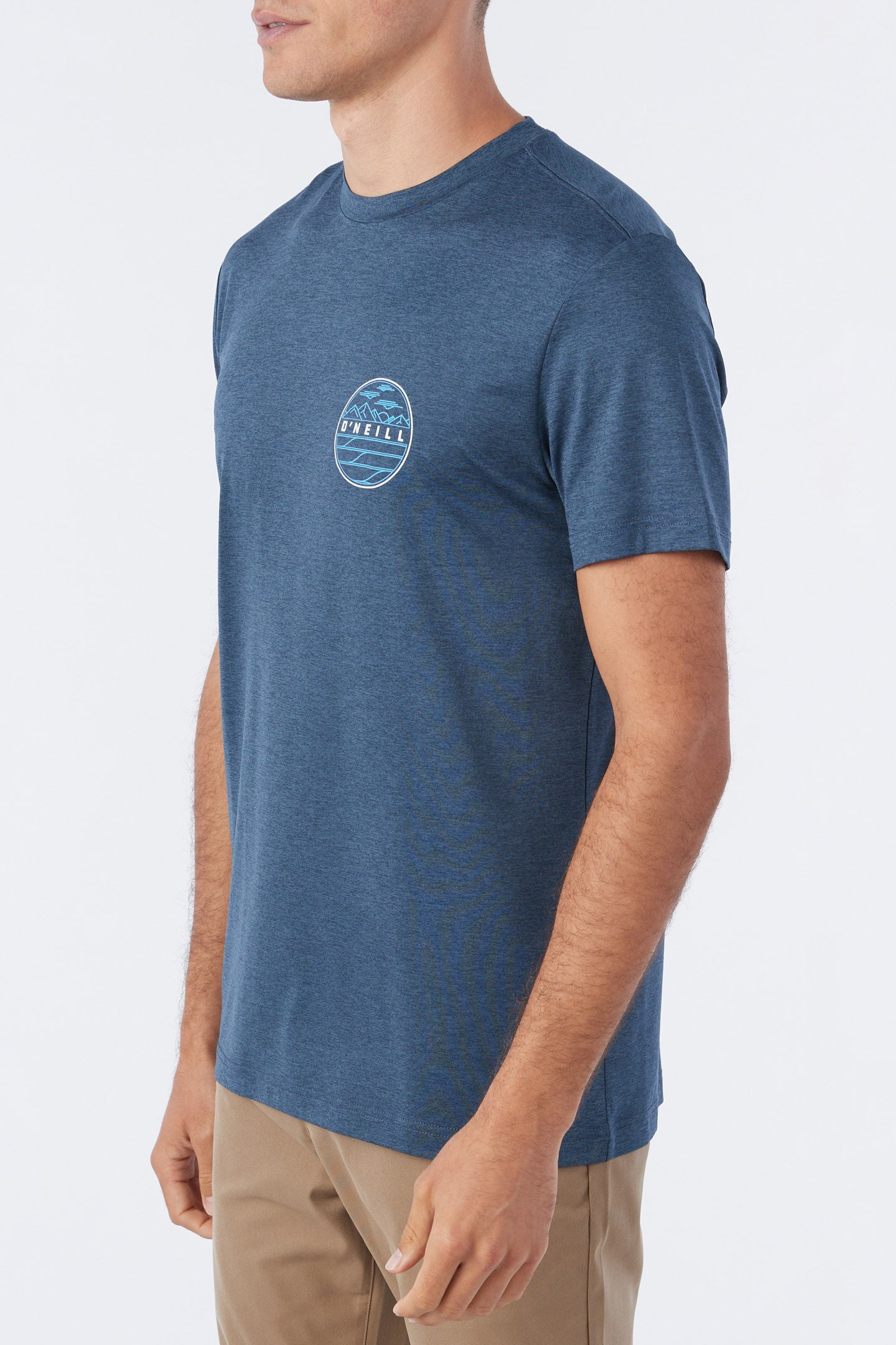 O'Neill Traveler UPF Tee in Heather Navy - back