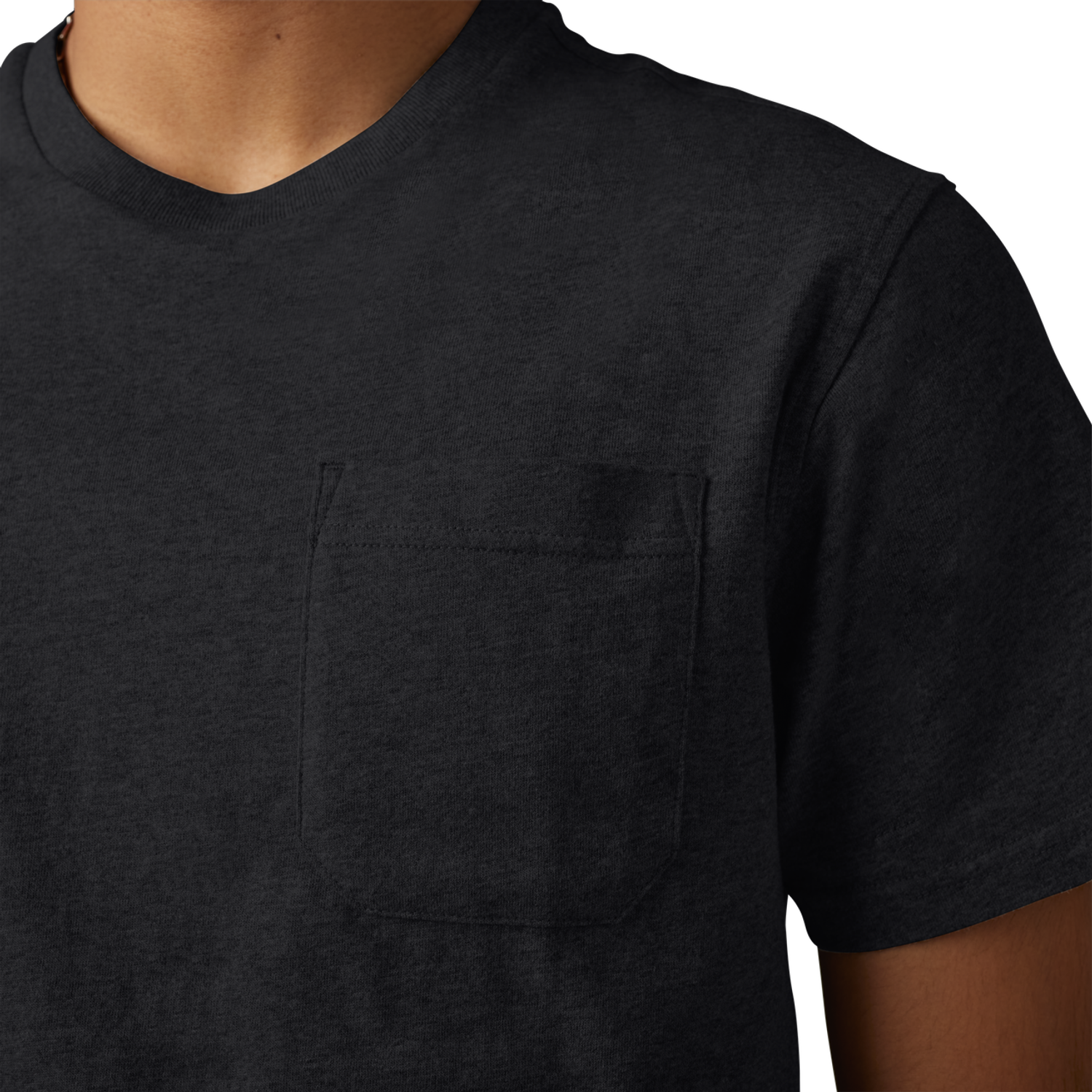Fox Level Up Short Sleeve Pocket Tee - Black - chest pocket detail