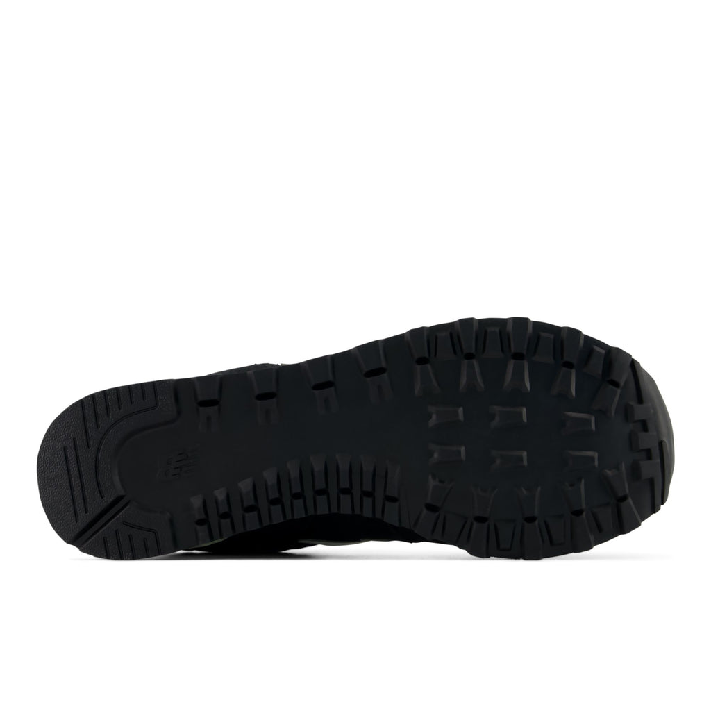New Balance Men's 574 Sneakers - Black/White, outsole view