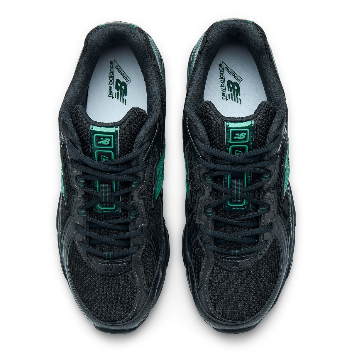 New Balance Men's 740 Running Shoes - Black/Nordic Green, top view