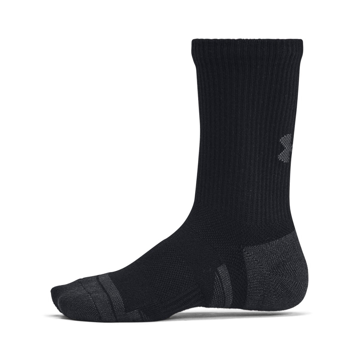 Under Armour Kids' Performance Tech Crew Socks - 6 Pack - BLACK, side view