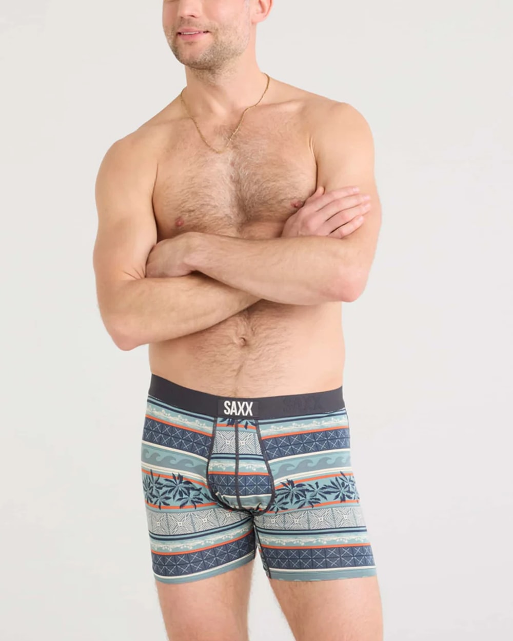 Saxx Ultra Boxer Brief - Beach Shack Stripe - Teal