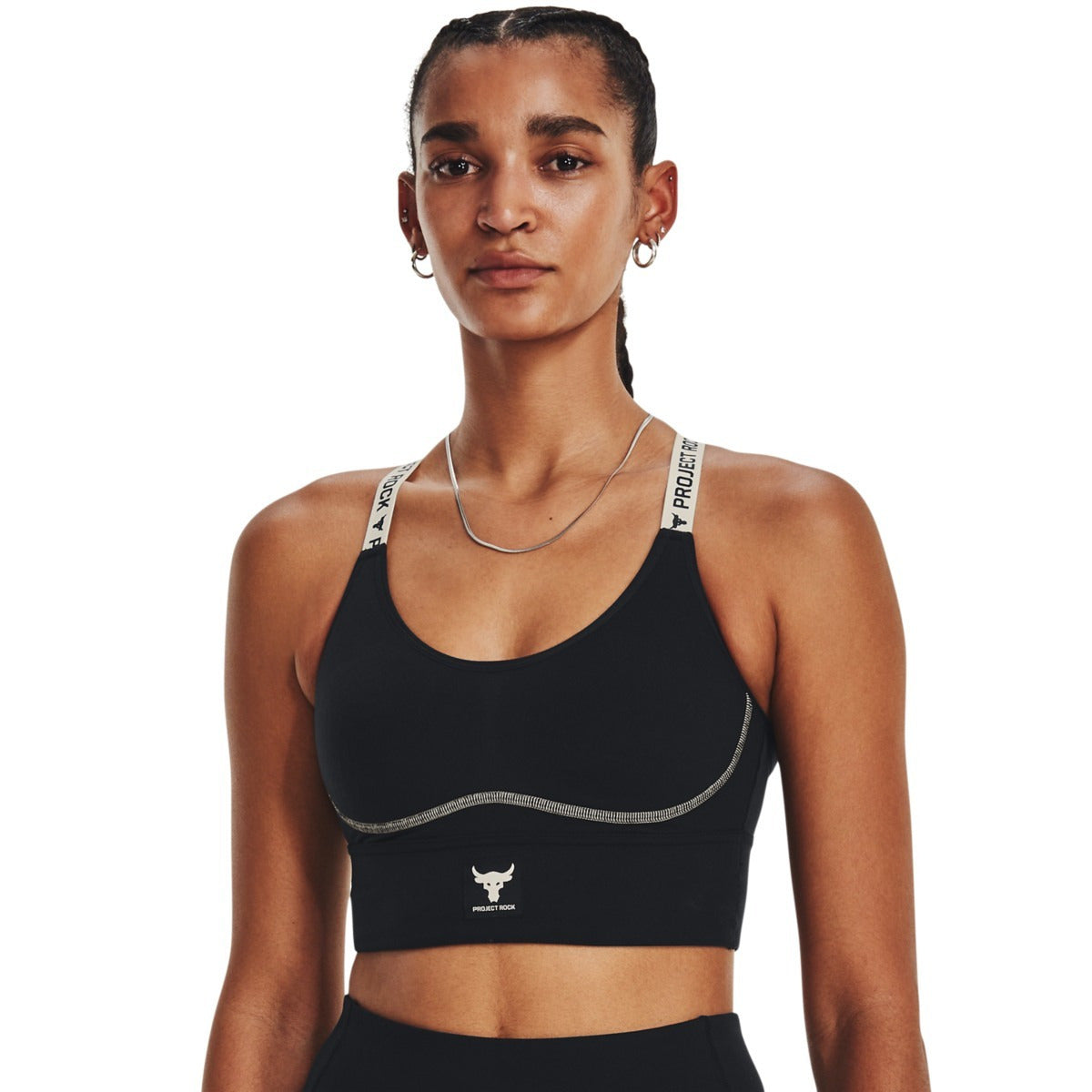 Under Armour  Project Rock Crossback Printed Sports Bra Womens