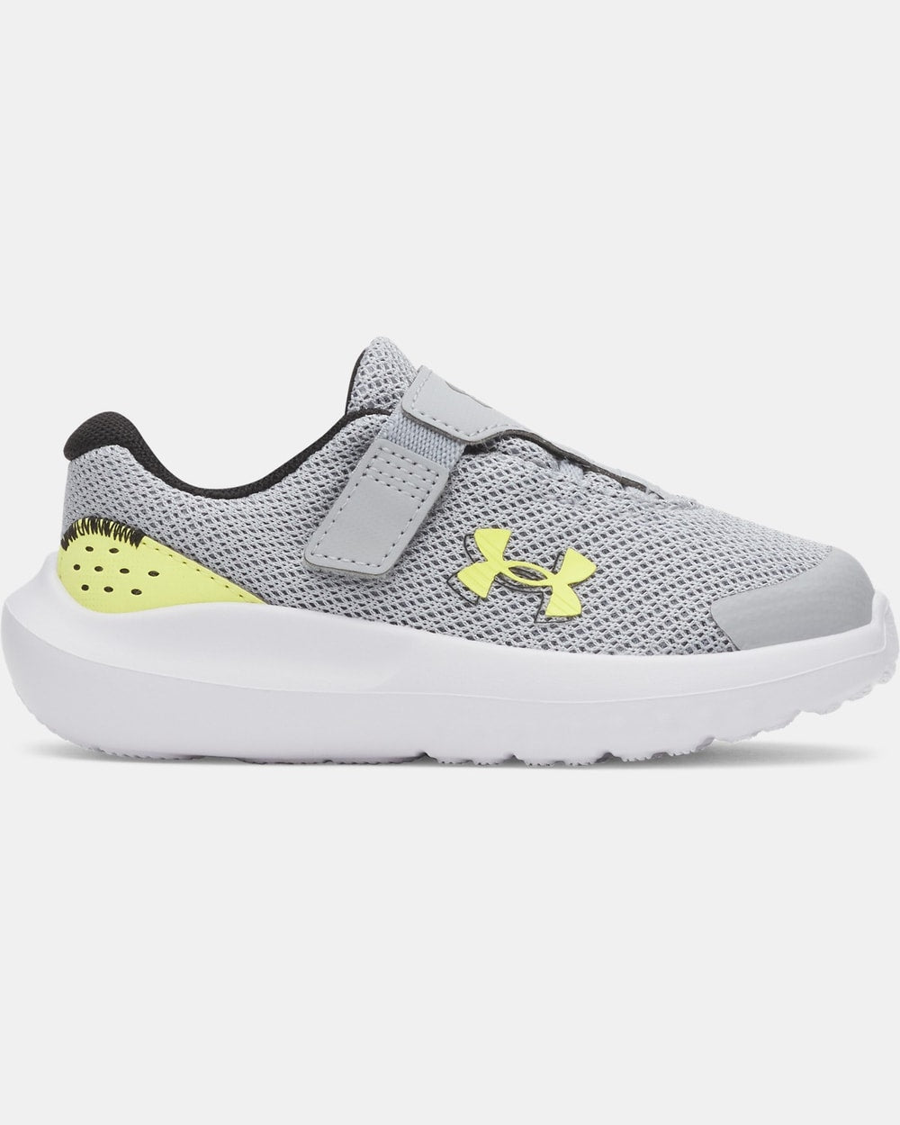 Under Armour Boys' Infant Surge 4 AC Running Shoes - Mod Gray/Black/Lumin Yellow