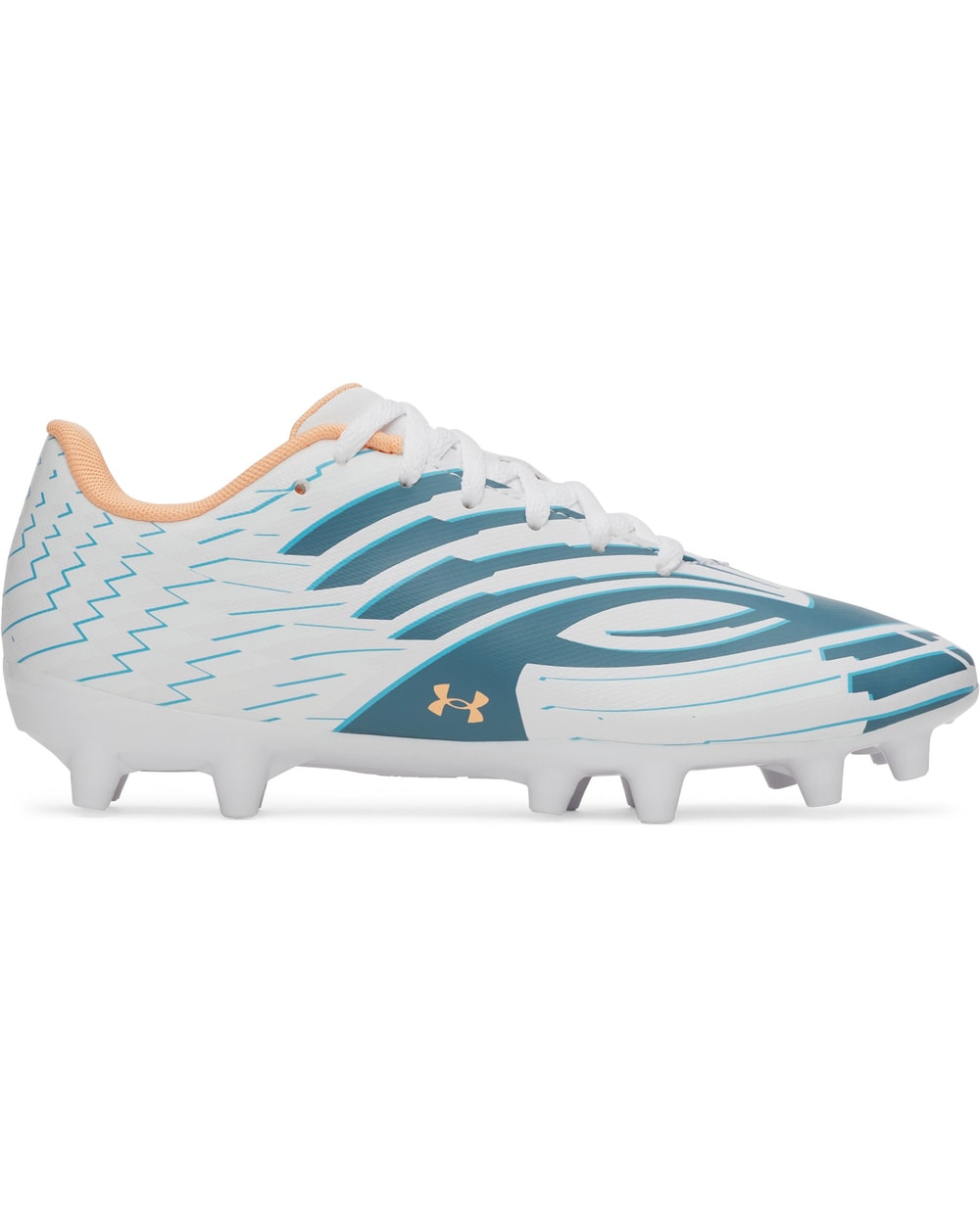 Under Armour Junior Shadow Club 4 FG Soccer Cleats - White - lateral