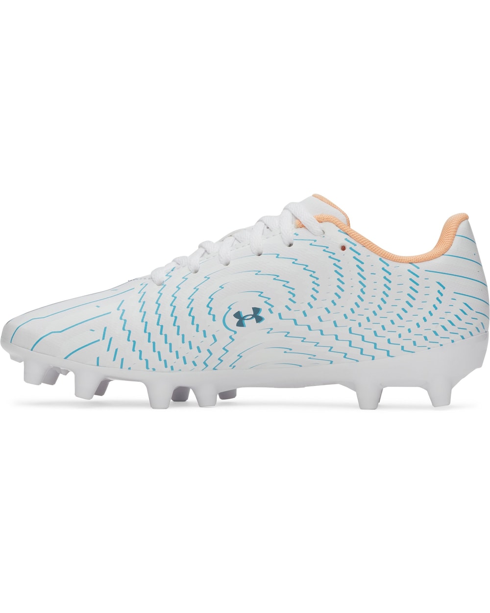 Under Armour Junior Shadow Club 4 FG Soccer Cleats - White - medial