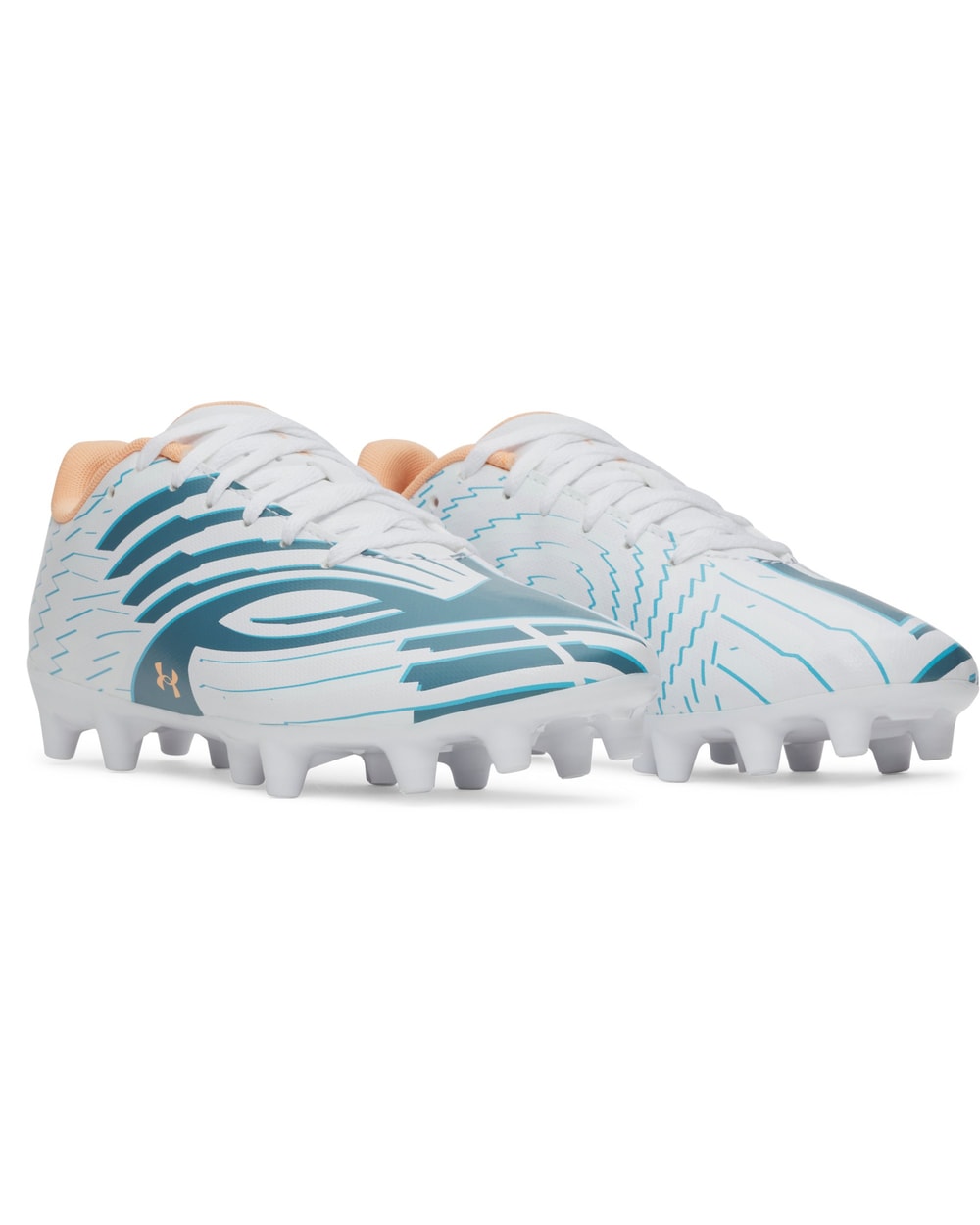 Under Armour Junior Shadow Club 4 FG Soccer Cleats - White - pair