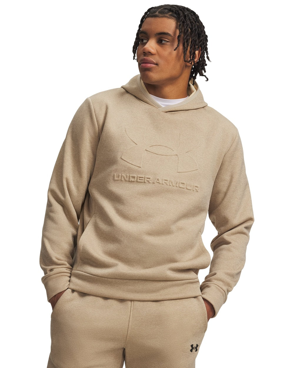 Under Armour Men's Armour Fleece Twist Emboss Hoodie CITY KHAKI