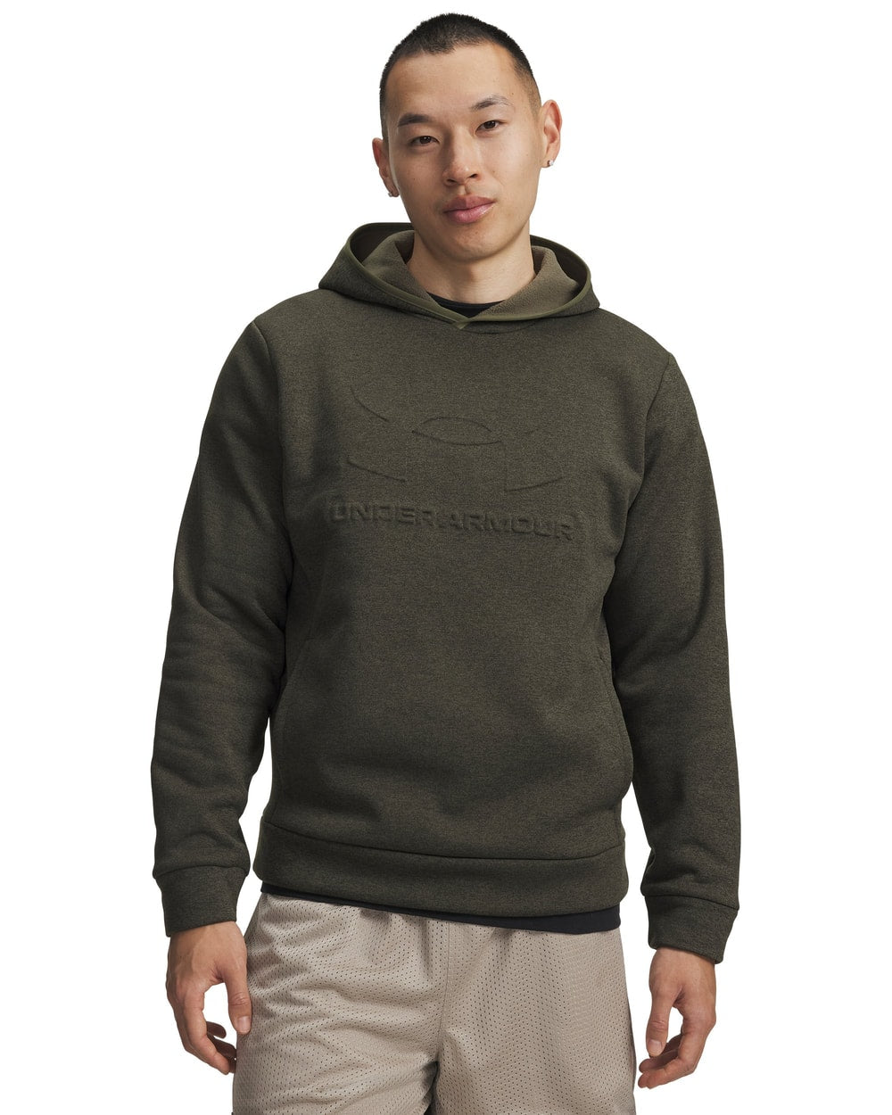 Under Armour Men's Armour Fleece Twist Emboss Hoodie MARINE OD GREEN