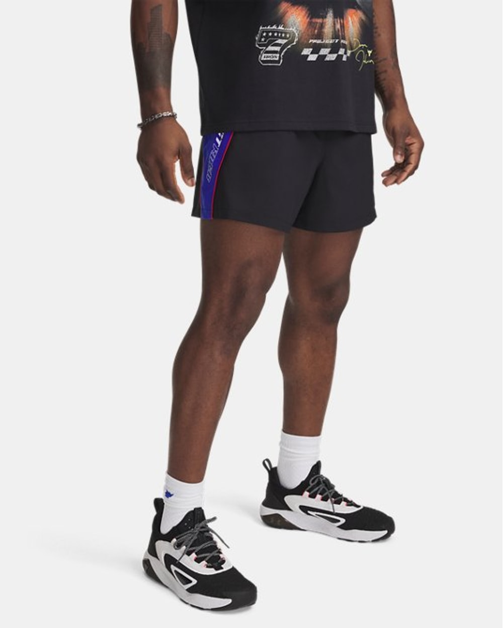 Under Armour Men's Project Rock Woven Colorblock 5" Shorts