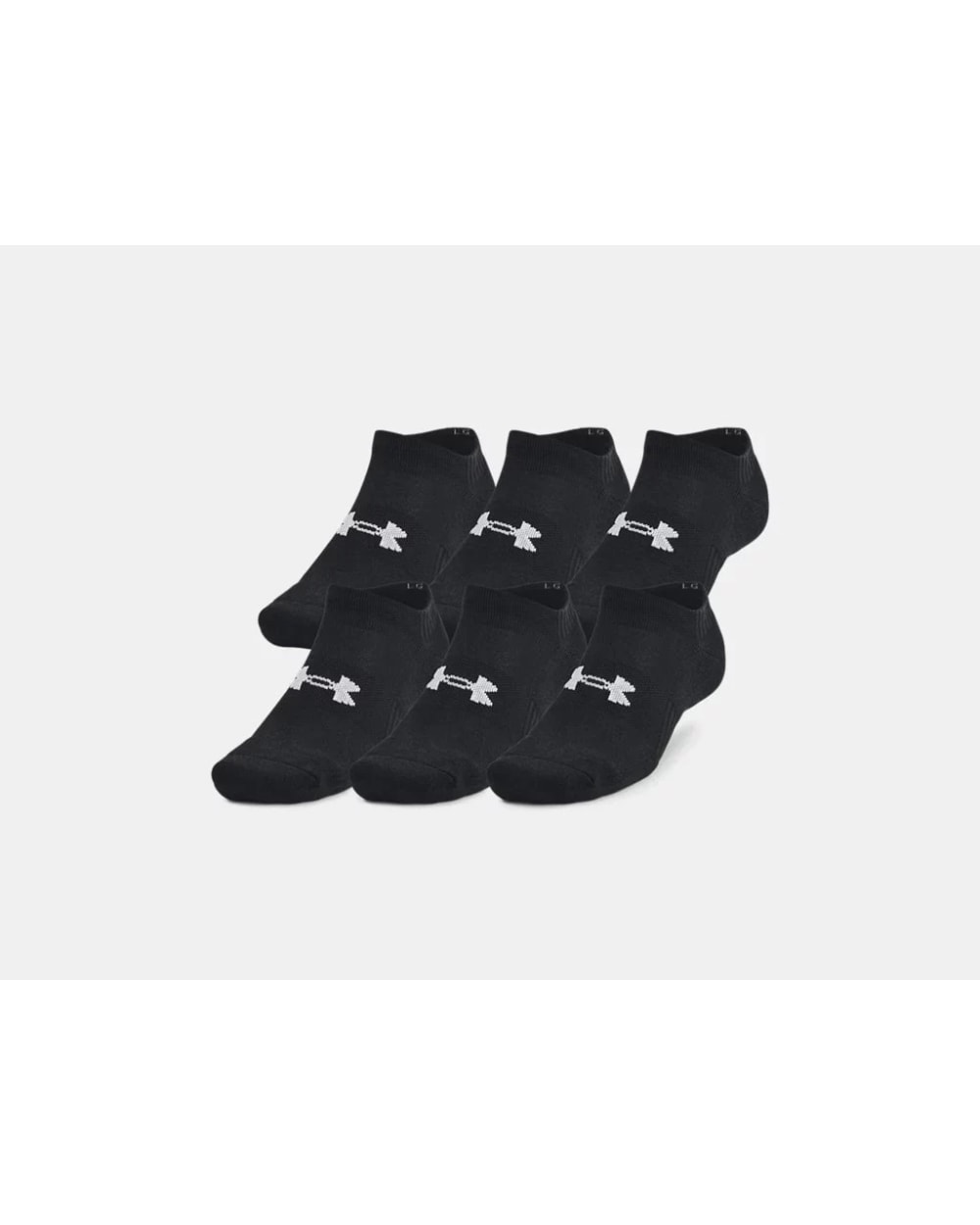Under Armour Training Cotton 6-Pack No Show Socks - Black 6-pack